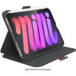 Speck - Balance Folio Case with Microban for Apple iPad mini (A17 Pro) and Apple iPad mini (6th Generation 2021) - Verry Berry Red / Slate Grey