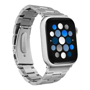 Insignia™ - Stainless Steel Link Band for Apple Watch 44mm, 45mm, 46mm Series 10, and Apple Watch Ultra 49mm (All Series) - Silver (NS-AWB45SLB)