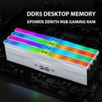 Silicon Power 32GB Zenith RGB 6000 MHz DDR5 Desktop Memory Kit (2 x 16GB, White)