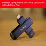 SanDisk - USB Flash Drive 256GB for iPhone Lightning and USB Type-C Metallic Sky - Blue (SDIXD0N-256G-AN6NE)