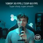 Razer - Kiyo Webcam 1920 x 1080 with Adjustable Ring Light - Black (RZ19-02320100-R3U1)