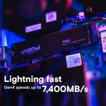 Crucial - T500 2TB Internal SSD PCIe Gen 4x4 NVMe M.2 (CT2000T500SSD8)