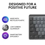 Logitech - MX Mechanical Full size Wireless Mechanical Clicky Switch Keyboard for Windows/macOS with Backlit Keys - Graphite