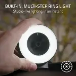 Razer - Kiyo Webcam 1920 x 1080 with Adjustable Ring Light - Black (RZ19-02320100-R3U1)