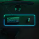 SteelSeries - QcK Prism Cloth Gaming Mouse Pad with 2-Zone RGB Illumination XL - Black