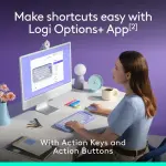 Logitech - POP ICON COMBO Compact TKL Bluetooth Keyboard and Mouse Bundle- Lilac & Off-White
