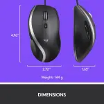 Logitech M500s Advanced Wired Optical Mouse - Black