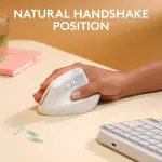 Logitech - Lift for Mac Bluetooth Optical Ergonomic Wireless Mouse - Off-White ( 910-006471)