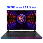 MSI Raider GE68HX, i9-14900HX, RTX 4070, 32GB DDR5, 1TB SSD, 16" FHD+ 144Hz, Win 11, Black