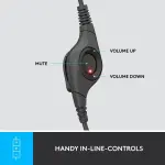 Logitech H390 Wired USB Stereo Headphones – Black