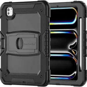 SaharaCase Raider Series Heavy-Duty Case for iPad Pro (M4) 11" 2024 - Scorpion Black