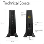 NETGEAR - Nighthawk 32 x 8 DOCSIS 3.1 Voice Cable Modem - Black (CM2050V-100NAS)