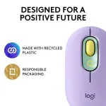 Logitech - POP Mouse Bluetooth Optical Ambidextrous Mouse - Wireless - Daydream Purple (Mint) (910-006544)