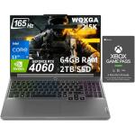 Lenovo Legion 5 Gaming Laptop – 16" QHD 165Hz, i7-13650HX, 64GB RAM, 2TB SSD, RTX 4060, Win 11, RGB Backlit (renewed)
