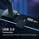 HUANUO - Black Single Gaming Monitor Desk Mount with Mechanical Spring Arm