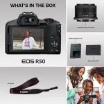 Canon EOS R50 4K Mirrorless Camera with RF-S 18-45mm Lens – Black