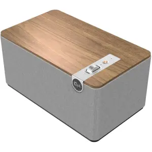 Klipsch - The Three Plus Premium Tabletop Bluetooth Speaker with Broadcast Mode - Walnut (1071967)