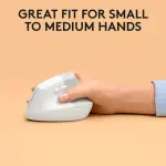 Logitech - Lift for Mac Bluetooth Optical Ergonomic Wireless Mouse - Off-White ( 910-006471)