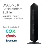 NETGEAR Nighthawk AC1900 Cable Modem Router – Black