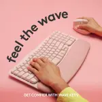 Logitech - Wave Keys Ergonomic Wireless Keyboard for Windows/Mac - Rose (920-012276)