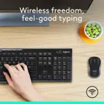 Logitech MK270 Wireless Keyboard and Mouse Bundle – Full-size, Membrane, Black for PC.
