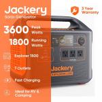 Jackery Explorer 1500 Portable Power Station - 1800W Output/3600W Peak, Push Start Battery Generator for Outdoors and Camping