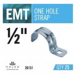 Halex 1/2 in. Standard Fitting Electrical Metallic Tube (EMT) 1-Hole Straps (25-Pack)