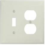 Leviton White 2-Gang 1-Toggle/1-Duplex Wall Plate (1-Pack)