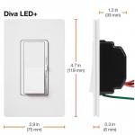 Lutron Diva LED+ Dimmer Switch for Dimmable LED Bulbs, 150-Watt/Single-Pole or 3-Way, White (DVCL-153P-WH-2) (2-Pack)