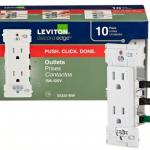 Leviton Decora Edge 15 Amp Tamper-Resistant Duplex Outlet, 10-Pack, White