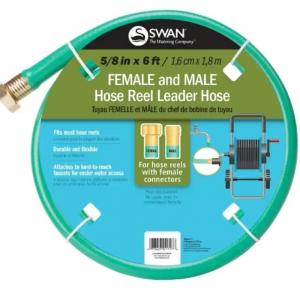 Swan 5/8 in. x 6 ft. Light Duty Female and Male Hose Reel Leader Hose