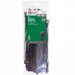 Commercial Electric 8in Standard 50lb Tensile Strength UL 21S Rated Cable Zip Ties 100 Pack UV (Black)