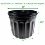 Viagrow 7 Gal. 11.74 in. x 11.5 in. Plastic Nursery Gardening Trade Pots (5-Pack)