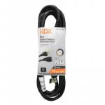 HDX 8 ft. 16/3 Light Duty Indoor/Outdoor Extension Cord, Black