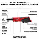 Milwaukee M12 12V Lithium-Ion Cordless 3/8 in. Ratchet (Tool-Only)