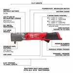 Milwaukee (Tool-Only) M12 FUEL 12V Lithium-Ion Brushless Cordless 3/8 in. Right Angle Impact Wrench (2564-20)