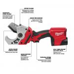 MILWAUKEE M12 12V Lithium-Ion Cordless PVC Pipe Shear (Tool-Only)