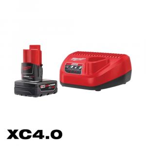 Milwaukee M12 12-Volt Lithium-Ion XC Battery Pack 4.0 Ah and Charger Starter Kit