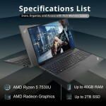 Lenovo ThinkPad E16 Gen 1 16" Business Laptop, Ryzen 5 7530U, 24GB RAM, 512GB SSD, Windows 11 Pro