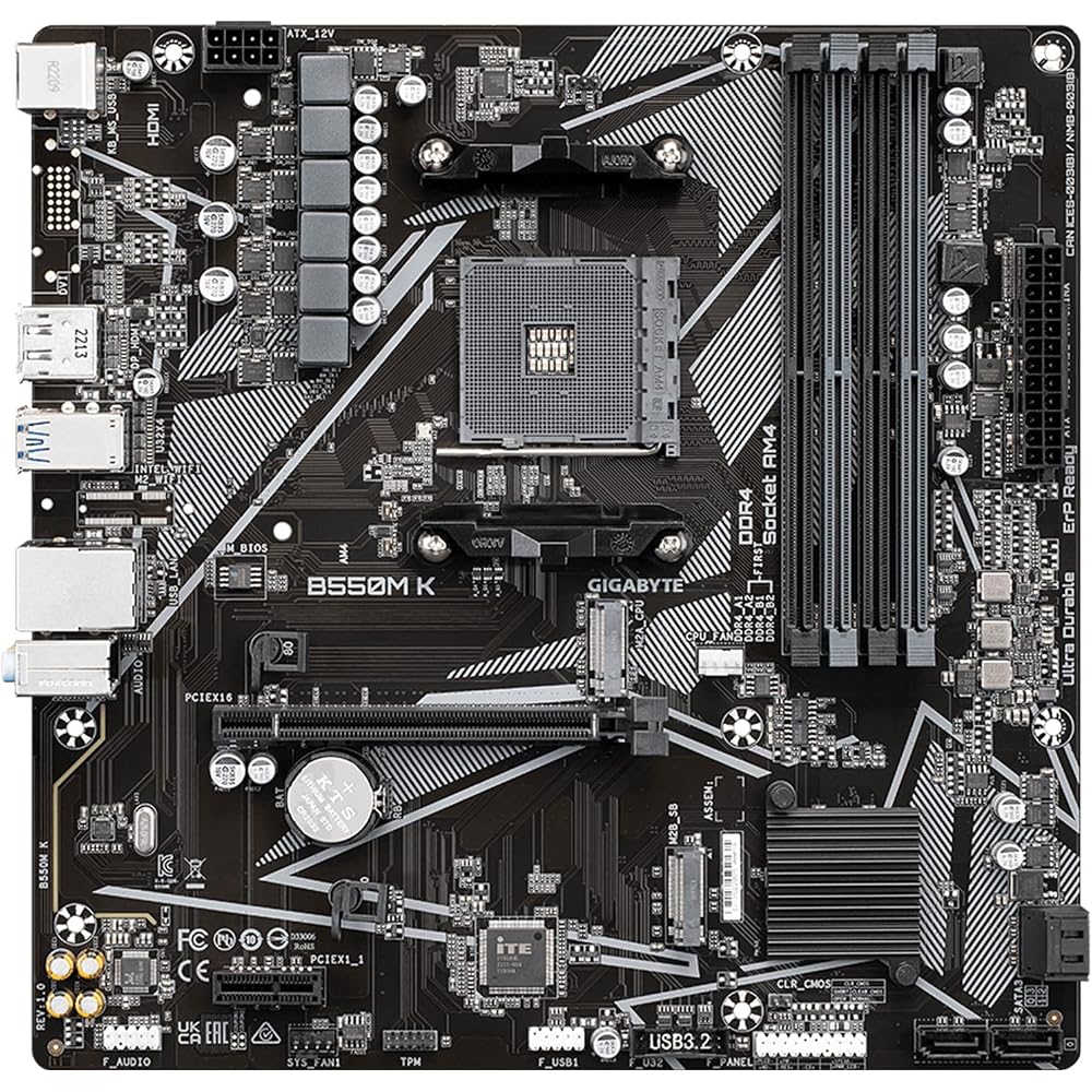 GIGABYTE B550M K AM4 AMD B550 Micro-ATX Motherboard - Image 5