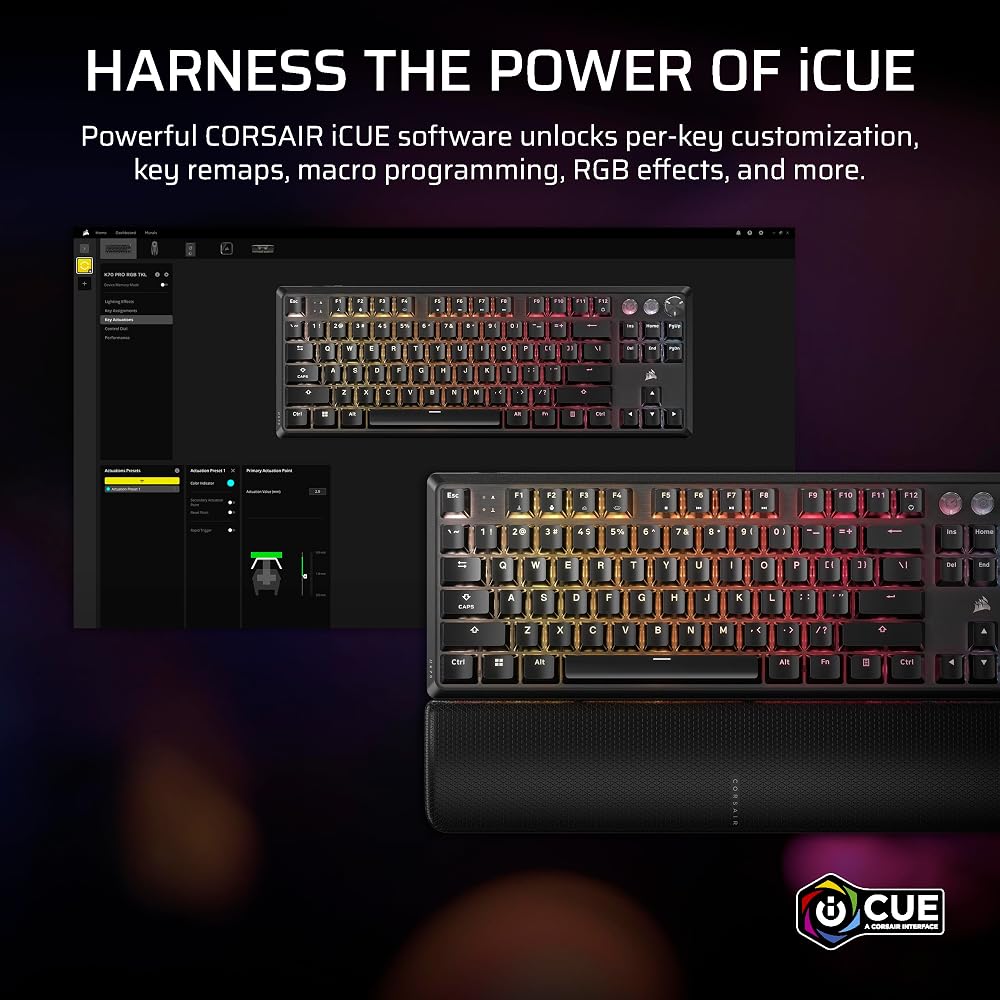 Corsair K70 PRO TKL RGB Tenkeyless Mechanical Wired Gaming Keyboard - Image 11