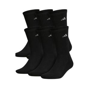 Adidas Socks 6 Pair Crew Shoe Size 6-12