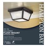 Hampton Bay 2-Light Matte Black Outdoor Flush Mount Light