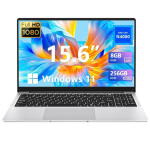 KUU 15.6" Laptop, Celeron, 8GB RAM, 256GB SSD, FHD IPS, Windows 11