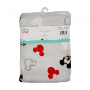 Cudlie Disney Mickey Mouse 1-ply Flannel Fleece Tossed Face Blanket