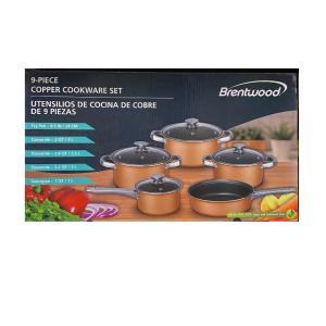 Brentwood 9-piece Copper Cookware Set 