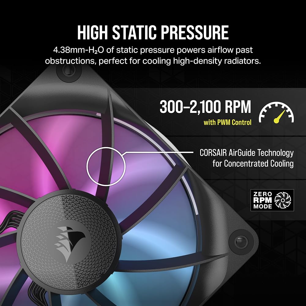 CORSAIR iCUE Link RX120 RGB 120mm PWM Fans with iCUE Link System Hub - Image 5