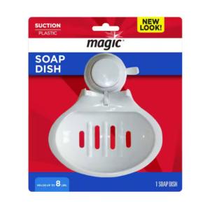 Magic Suction Soap Tray In White