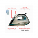 Brentwood Non-Stick Steam Iron Plancha De Vapor Black