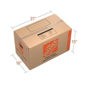 The Home Depot 27 in. L x 15 in. W x 16 in. D Heavy-Duty Large Moving Box with Handles (HDLBX)